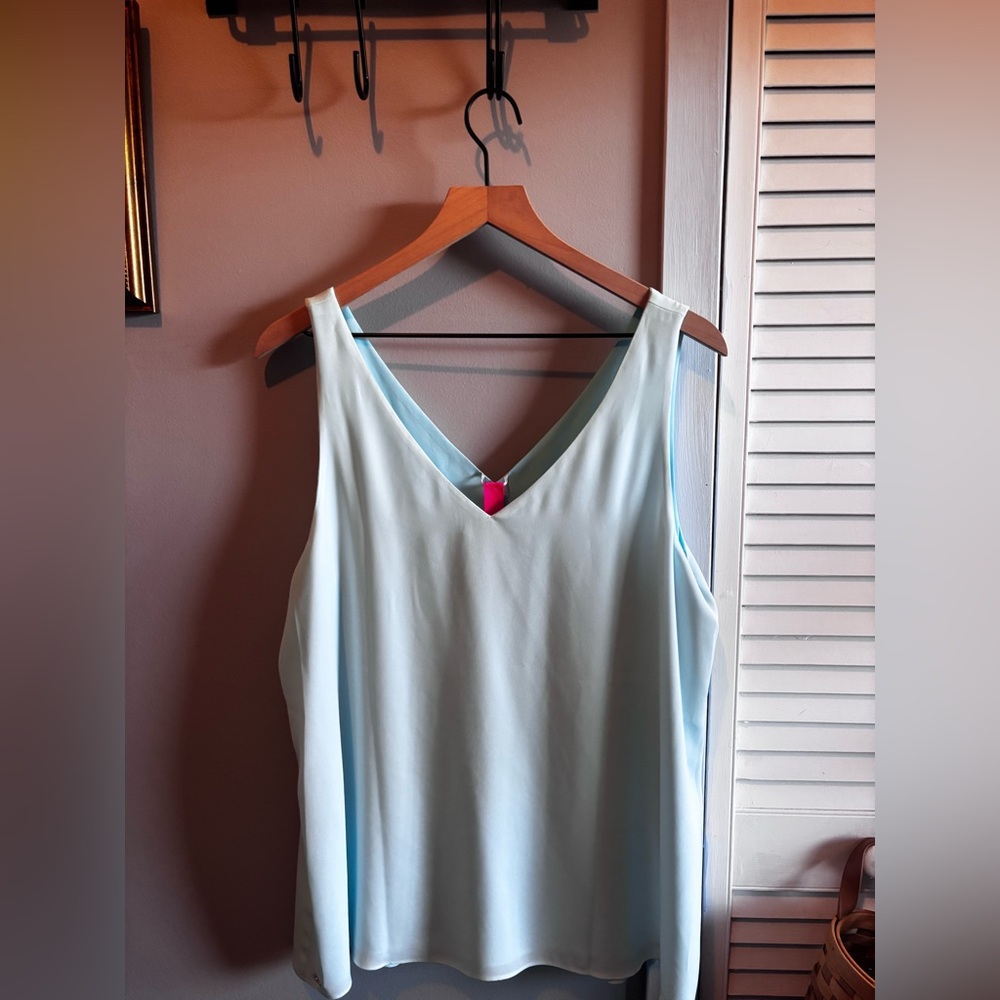 Lilly Pulitzer Blue Sleeveless Tank Top V-Neck reversible